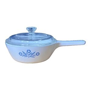 Vintage Corning Ware Blue Cornflower 1 Pint Skillet Saucepan & Lid P 81 B